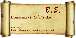 Bosanszki Sándor névjegykártya